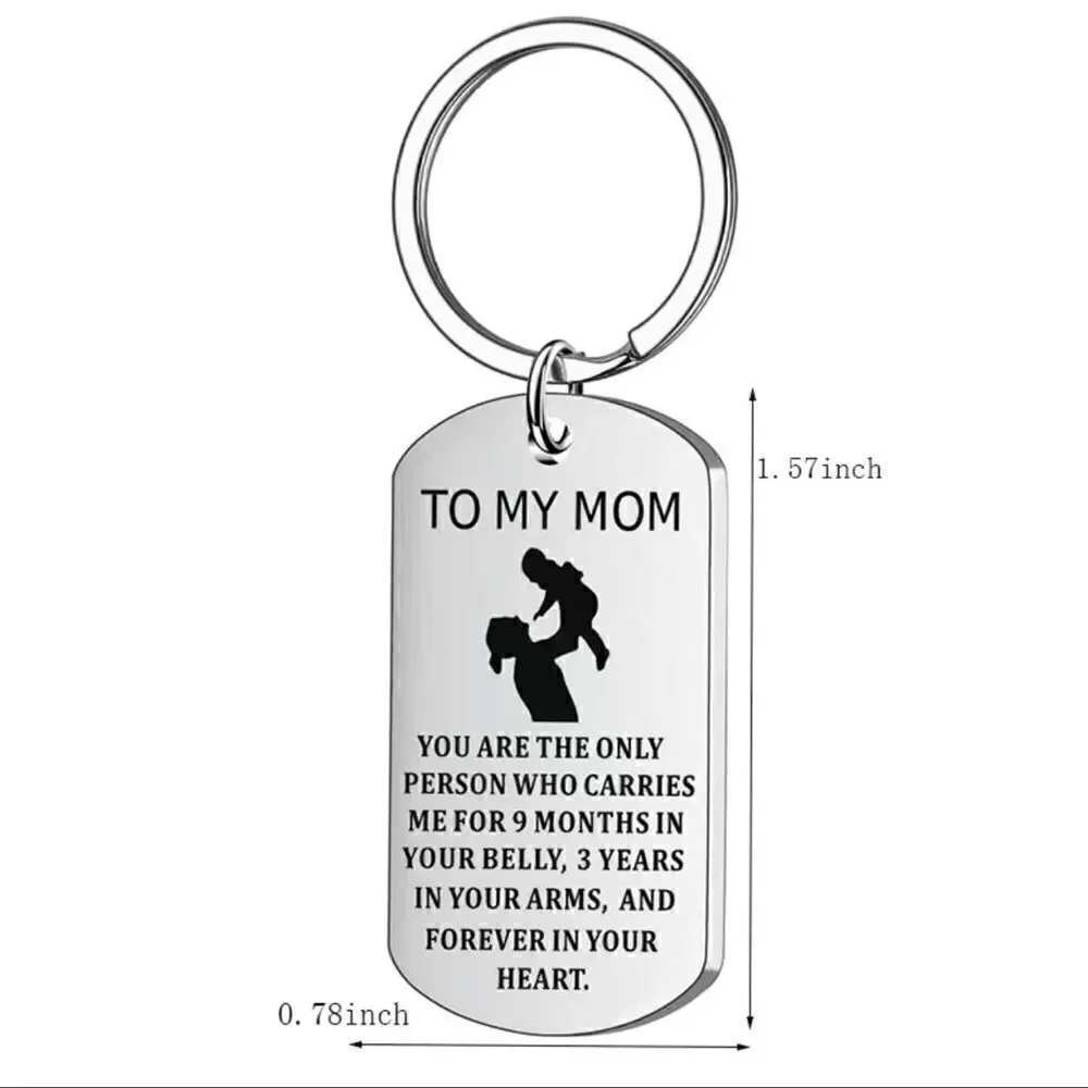 Chain Mother's Steel Key Mother's Gift Titanium Ring Key Day Pendant Keychains